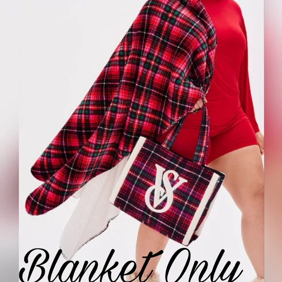 Victoria s Secret Bedding Victorias Secret Christmas Plaid Throw Blanket Poshmark